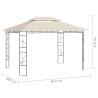 Gazebo 4x3x2,7 m Crema 160 g/m²