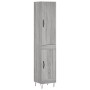 Credenza Grigio Sonoma 34,5x34x180 cm in Legno Multistrato