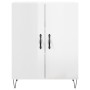 Credenza Bianco Lucido 69,5x34x180 cm in Legno Multistrato