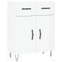 Credenza Bianco Lucido 69,5x34x180 cm in Legno Multistrato