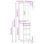 Credenza Rovere Sonoma 34,5x34x180 cm in Legno Multistrato