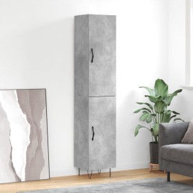 Credenza Grigio Cemento 34,5x34x180 cm in Legno Multistrato