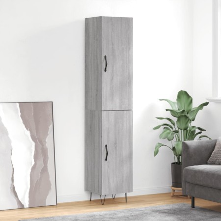 Credenza Grigio Sonoma 34,5x34x180 cm in Legno Multistrato