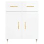 Credenza Bianco Lucido 69,5x34x180 cm in Legno Multistrato