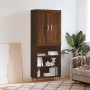 Credenza Rovere Marrone 69,5x34x180 cm in Legno Multistrato