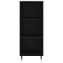 Credenza Nera 34,5x34x180 cm in Legno Multistrato