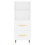 Credenza Bianca 34,5x34x180 cm in Legno Multistrato