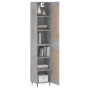 Credenza Grigio Cemento 34,5x34x180 cm in Legno Multistrato