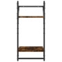 Mensole a Parete con Aste 2pz Rovere Fumo 30x25x65 cm