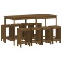 Set Bar da Giardino 9 pz Miele in Legno Massello di Pino