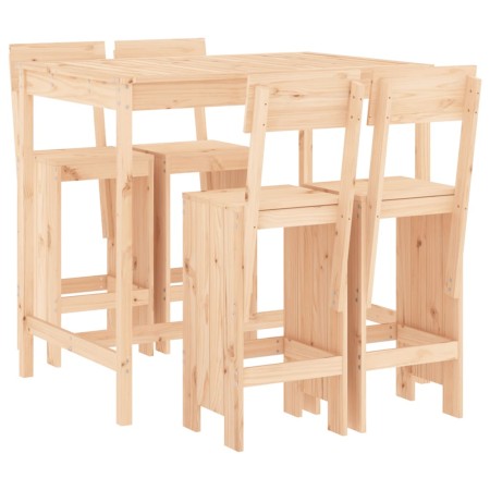 Set Bar da Giardino 5 pz in Legno Massello di Pino