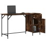 Scrivania Computer Rovere Fumo 131x48x75 cm Legno Multistrato