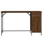 Scrivania Computer Rovere Marrone 131x48x75cm Legno Multistrato