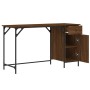 Scrivania Computer Rovere Marrone 131x48x75cm Legno Multistrato