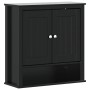 Mobile da Bagno a Muro BERG Nero 69,5x27x71,5cm Legno Massello