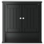 Mobile da Bagno a Muro BERG Nero 69,5x27x71,5cm Legno Massello