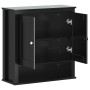 Mobile da Bagno a Muro BERG Nero 69,5x27x71,5cm Legno Massello