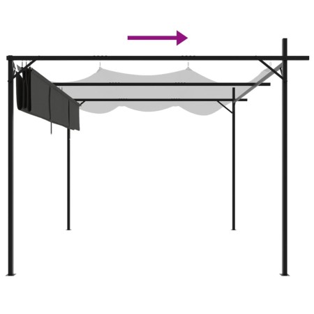 Pergola con Tetto Retrattile Antracite 295x292x230 cm