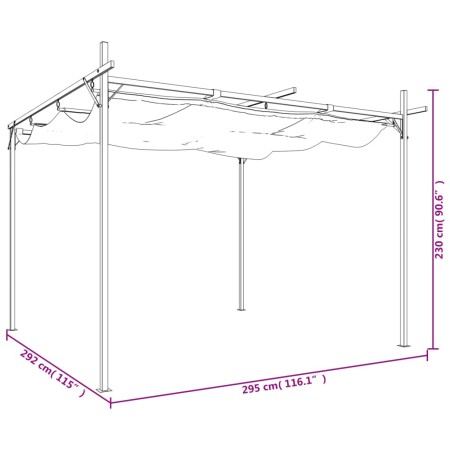 Pergola con Tetto Retrattile Antracite 295x292x230 cm