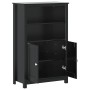 Mobile da Bagno BERG Nero 69,5x34x110 cm Legno Massello di Pino