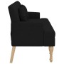 Panca con Cuscini Nera 113x64,5x75,5 cm in Tessuto