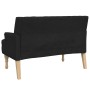 Panca con Cuscini Nera 113x64,5x75,5 cm in Tessuto