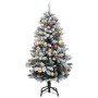 Albero Natale Incernierato con 150 LED e Palline 120 cm