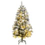 Albero Natale Incernierato con 150 LED e Palline 120 cm