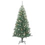 Albero di Natale Artificiale con 300 LED Palline e Neve 240 cm