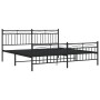 Giroletto con Testiera e Pediera Metallo Nero 183x213 cm