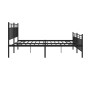 Giroletto con Testiera e Pediera Metallo Nero 183x213 cm