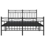 Giroletto con Testiera e Pediera Metallo Nero 140x190 cm