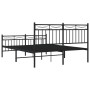 Giroletto con Testiera e Pediera Metallo Nero 140x190 cm