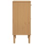 Comodino SENJA Aspetto Rattan Marrone 40x35x80 cm in Legno Pino