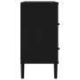 Credenza SENJA Aspetto Rattan Nero 80x40x80 cm Massello Pino