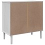 Cassettiera SENJA Aspetto Rattan Bianca 80x40x80 cm Legno Pino