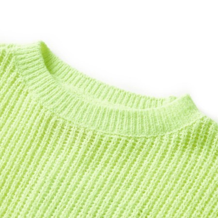 Maglione da Bambina Lavorato a Mano Giallo Neon 104