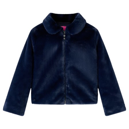 Cappotto per Bambini in Pelliccia Sintetica Blu Marino 92