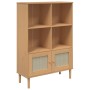 Credenza SENJA Aspetto Rattan Marrone 90x35x130 cm Legno Pino