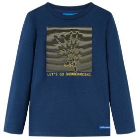 Maglietta da Bambino a Maniche Lunghe Blu Marino 128