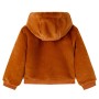 Giacca con Cappuccio per Bambini in Pelliccia Sintetica Cognac 92