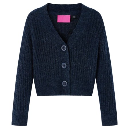 Cardigan da Bambina Lavorato a Mano Blu Marino 128