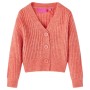 Cardigan da Bambina Lavorato a Maglia Rosa Medio 128