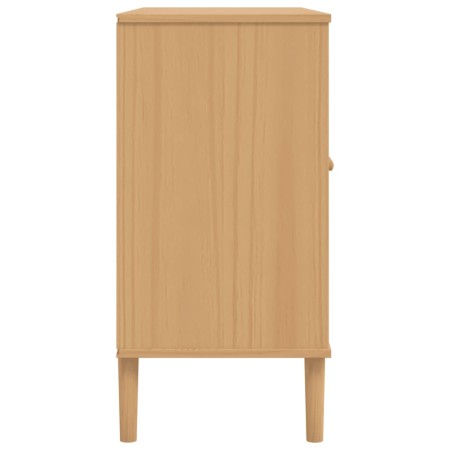 Credenza SENJA Aspetto Rattan 112x40x80 cm Legno Massello Pino