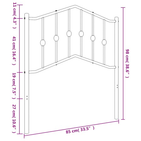 Testiera in Metallo Bianco 80 cm