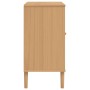 Credenza SENJA Aspetto Rattan Marrone 80x40x80 cm Massello Pino