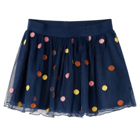 Gonna da Bambina in Tulle a Pois Blu Marino 104