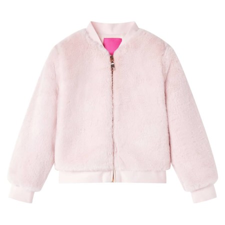 Giacca per Bambini in Pelliccia Sintetica Rosa Tenue 140