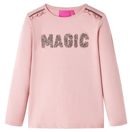 Maglietta Bambini a Maniche Lunghe Rosa Chiaro 128