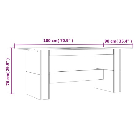 Tavolo da Pranzo Rovere Marrone 180x90x76 cm Legno Multistrato